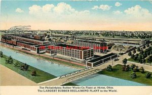 OH, Akron, Ohio, Philadelphia Rubber Works Factory Plants, Curt Teich No R-56650