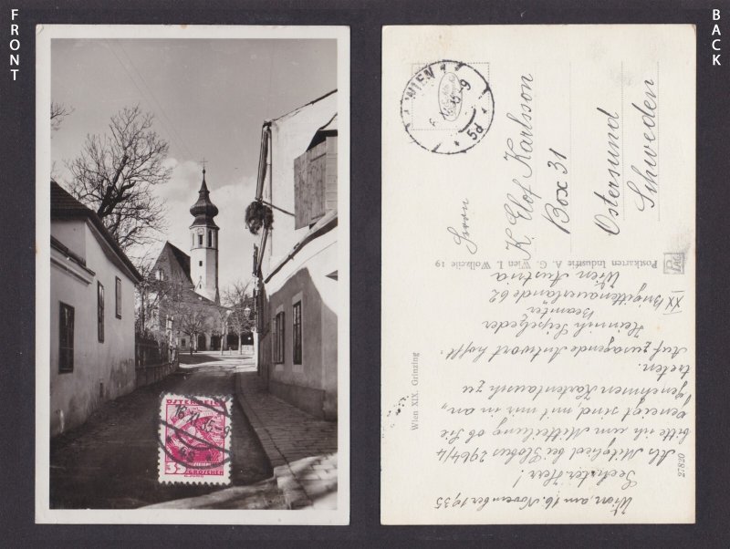 Postcard, Austria Vienna, Grinzing
