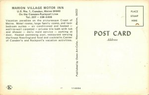 Camden Maine 1960s Postcard Marion Village Motor Inn