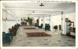 Fort Pierce Florida New Fort Pierce Hotel Lobby Vintage Postcard