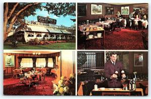 Postcard NY LI Long Island Huntington Glynn's Inn Restaurant Multiview F08