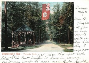 Vintage Postcard Path Through Victoria Park Sherbrooke Quebec Canada