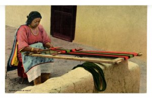 Indian Woman Weaving A Sash