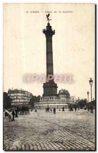 paris Old Postcard Bastille Square