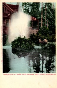 Tacoma, Washington - Fountain in the Lily Pond at Point Defiance - in 1906