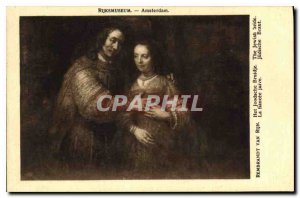 Postcard Old Rijksmuseum Amsterdam Rembrandt Van Rijn The Jewish fiancee