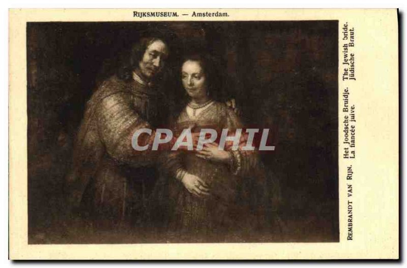 Postcard Old Rijksmuseum Amsterdam Rembrandt Van Rijn The Jewish fiancee