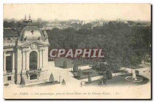 Old Postcard Paris Panoramic View from the Grand Palace to the Champs Elysees