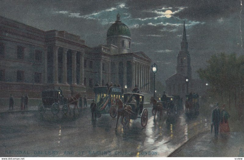 LONDON , England , 00-10s ; National Gallery at night ; TUCK 768 ; #2