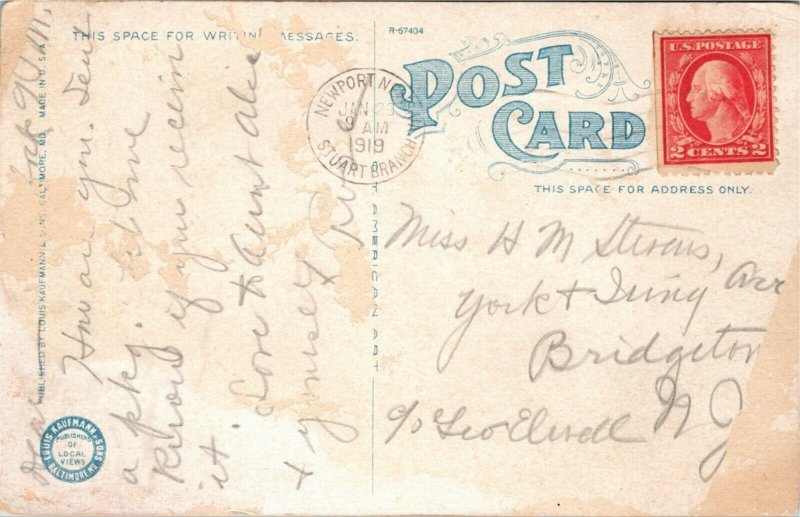 Postcard VA Norfolk Nurses Home & Garden Roses St. Vincent Hospital 1919 H25