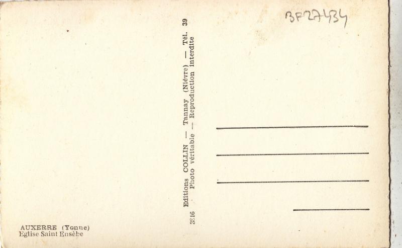 BF27434 auxerre yonne  eglise saint eusebe    france  front/back image