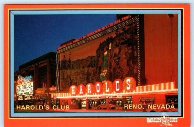 3 Postcards RENO, Nevada NV ~Casino HAROLD'S CLUB Sexy Girl & Pistols Poker 4x6