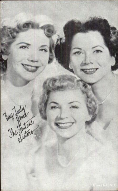 Actress/Performers The Fontane Sisters - Arcade Mutoscope Card