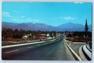c1950's San Bernardino California CA Highland Avenue East From Freeway Postcard