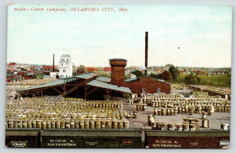 Oklahoma City~Cotton Compress~Early Brewery~Tall Building~Frisco Lines RR~c1910