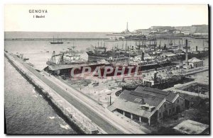 Old Postcard Genova I Bacini Charter