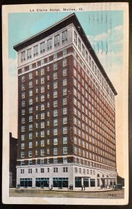 Vintage Postcard 1928 Le Claire Hotel, Moline, Illinois (IL)