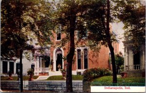 Postcard James Whitcomb Riley's Residence in Indianapolis, Indiana