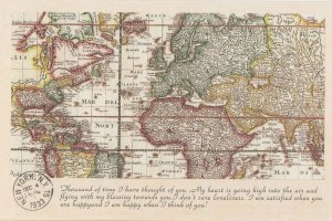 Great Britain United Kingdom Europe Rare Map History Proverb Postcard
