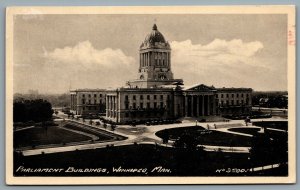 Postcard Winnipeg Manitoba c1936 Parliament Buildings CDS Slogan Cancel
