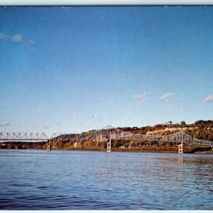 c1970s Savanna, IL Sabula Bridge Highway 52 / 64 Mississippi Chrome PC Vtg A312