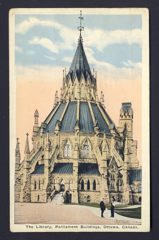 LIBRARY, PARLIAMENT BUILDINGS, OTTAWA ONTARIO CANADA - pu 1922