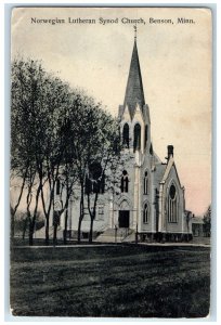 1908 Norwegian Lutheran Synod Church Benson Minnesota MN Antique Postcard