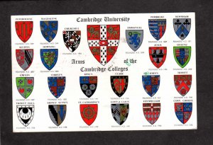 UK Cambridge University Arms of Colleges Cambridgeshire England Carte Postale PC