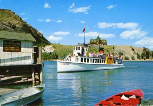 Waterton Lakes National Park MT Montana International Boat Unused Postcard D27