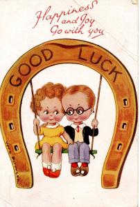 Greeting - Good Luck.     Artist: Vera Paterson