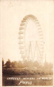 Paris France Ferris Wheel Real Photo Vintage Postcard AA8749