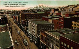 Butte, Montana - Downtown View - Big Butte in distance - in 1914