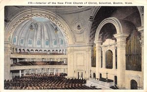 Interior of the New First Church of Christ, Scientist Boston, Massachusetts  