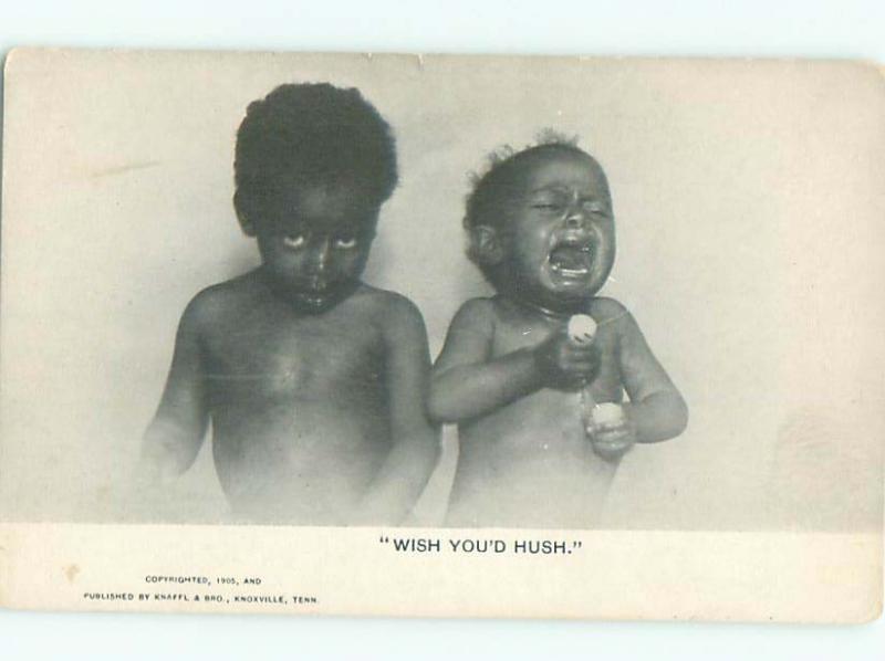 Pre-Linen Black Americana ONE OF THE CHILDREN IS CRYING AC0363