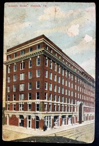 Vintage Postcard 1912 Atlantic Hotel, Norfolk, Virginia (VA)