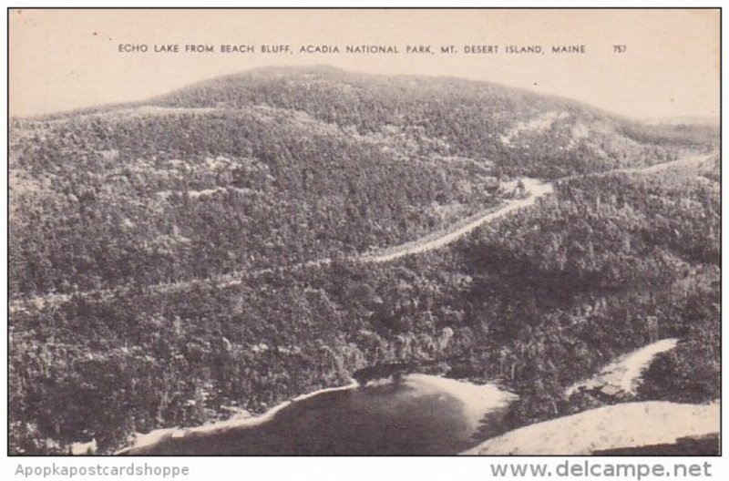 Maine Mount Desert Island Echo Lake From Beach Bluff Acadia National Park