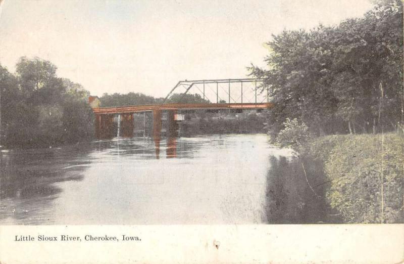 Cherokee Iowa Little Sioux River Waterfront Antique Postcard K83016