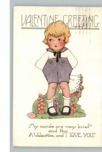 VALENTINE Little Boy c1910 Postcard