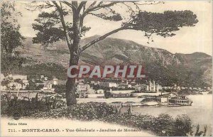 Old Postcard Monte Carlo Vue Generale Gardens of Monaco