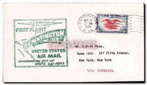 Letter USA 1st flight Huntington May 12, 1939