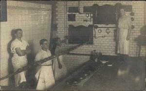 Occupation Labor Men Bread Ovens Bakers NICE DETAIL Real Photo Postcard c1910