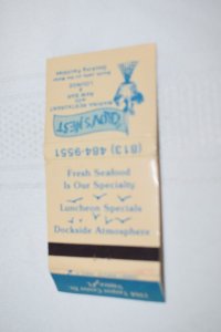 Crow's Nest Marina Restaurant Venice Florida Map 30 Rear Strike Matchbook Cover