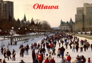 Canada Ottawa Ice Skating On Rideau Canal 1998