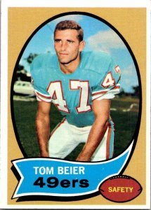 1970 Topps Football Card Tom Beier San Francisco 49ers sk21494