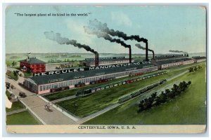 1910 Aerial View Hercules Manufacturing Company Centerville Iowa USA IA Postcard