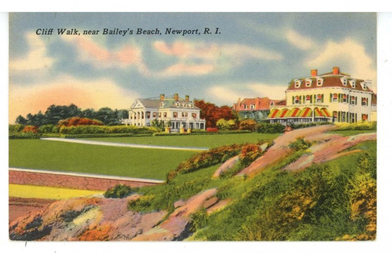 RI - Newport. Cliff Walk Scene Near Bailey's Beach