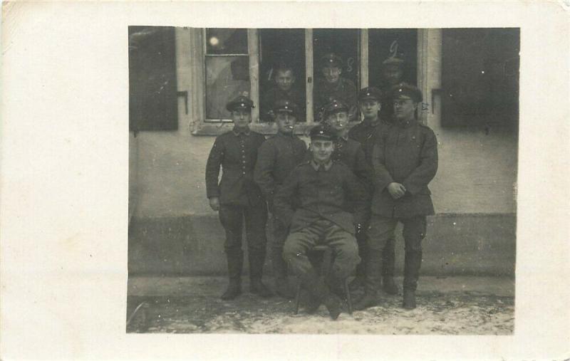 Military, Group of Military Men, RPPC