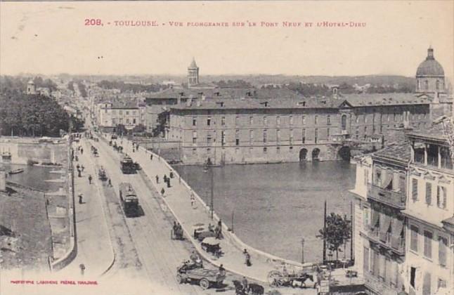 France Toulouse Vue Plongeante Sur Le Pont Neuf Et Hotel-Dieu