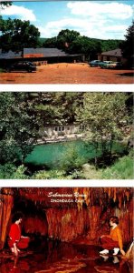 3~Postcards Leasburg, MO Missouri  ONONDAGA CAVE  Route 66~Entrance~Trout Pool