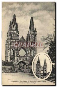 Old Postcard Soissons Towers of St. Jean des Vignes